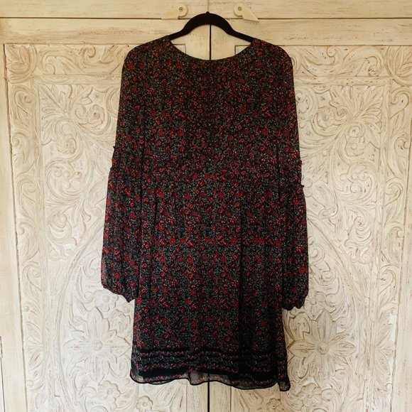 Max Studio Flower Bohemian Boho Long Sleeve Dress - Picture 2 of 4